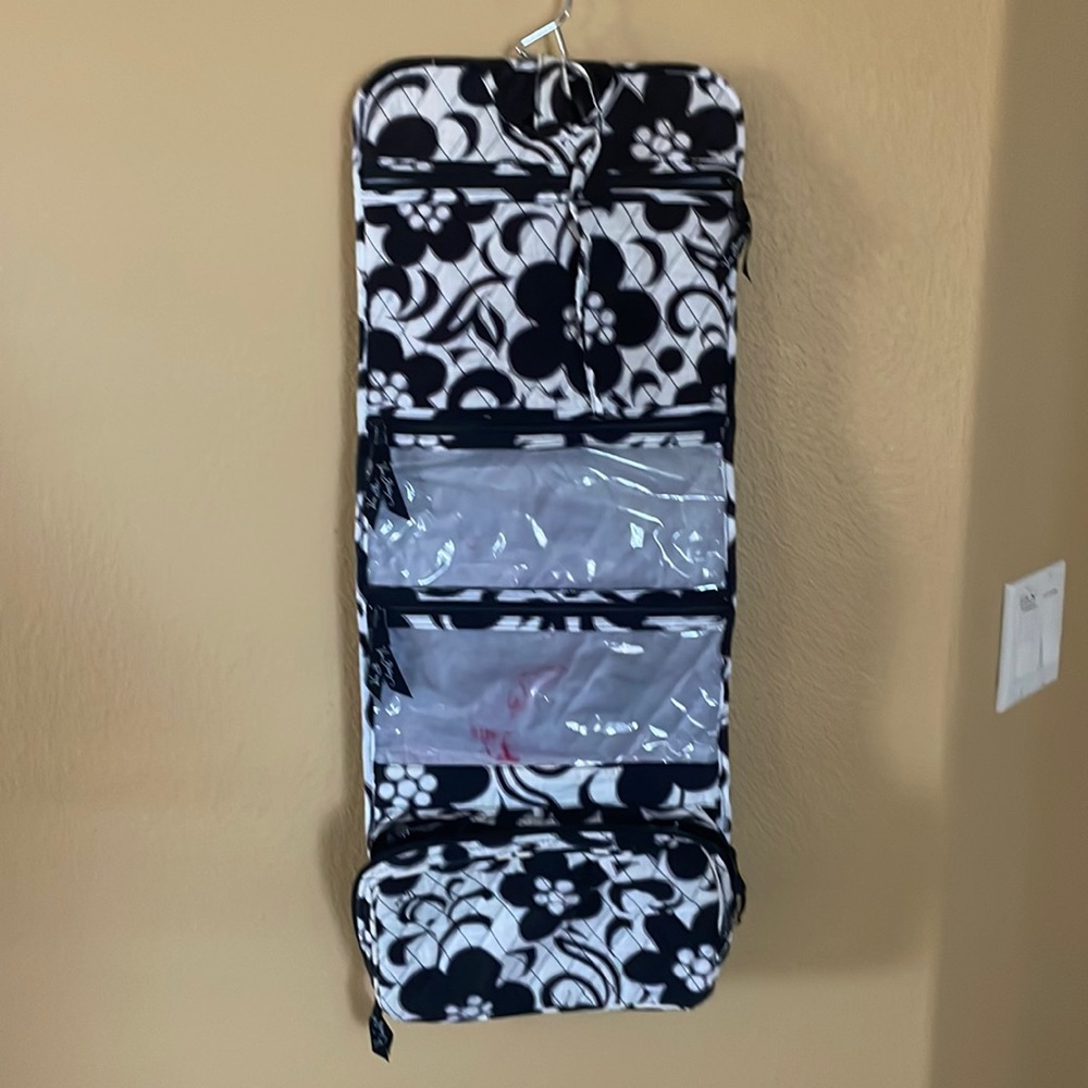 Vera Bradley Day and Night quilted hanging cosmetic bag